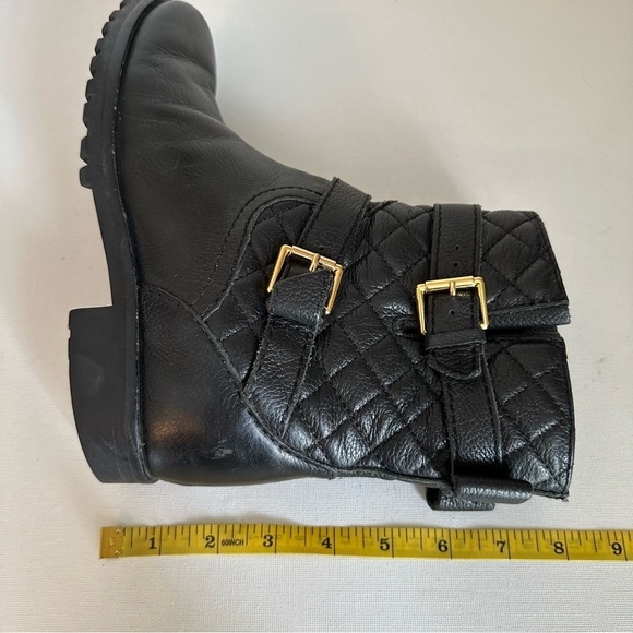 Kate Spade Quilted Samara Moto Chunky Black Ankle Boots - Size 6.5 - Picture 13 of 15